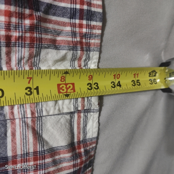 RALPH LAUREN BLUE LABEL Mens BLAIRE White,Blue Red Windowpane Med Short sleeve - Picture 5 of 6